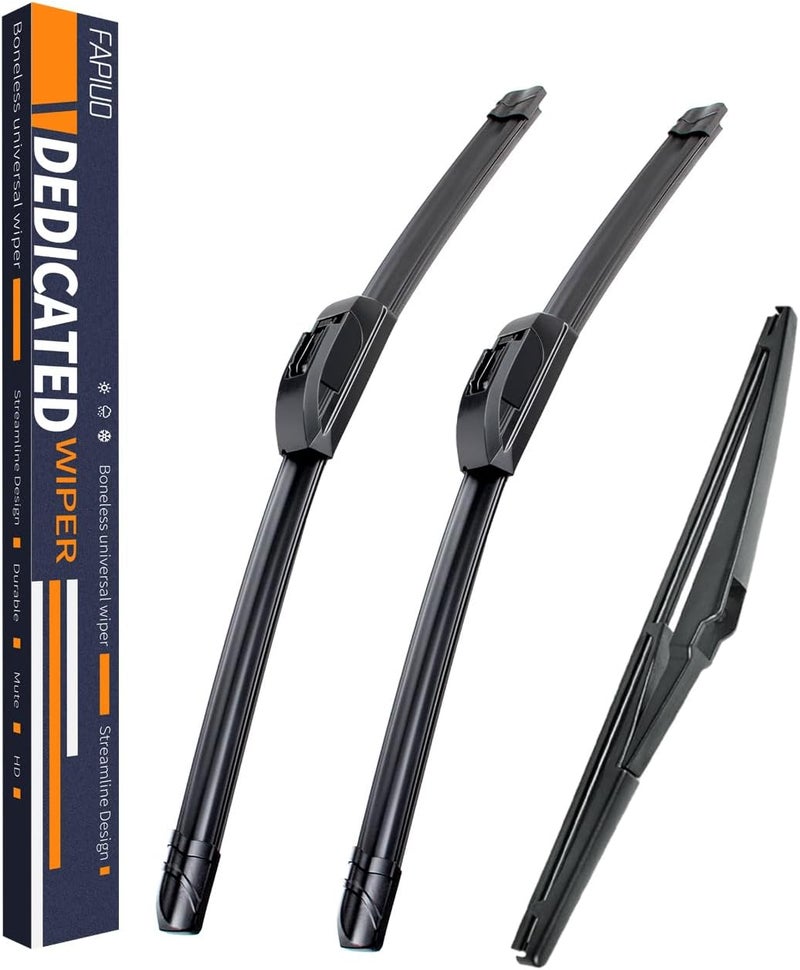 FAPIUO Replacement for Toyota Prius 2004-2009 Silent Wipers - Front and Rear Windshield Wipers 26"/18"+16" Full Blade Set (3 Pack) - Image 1